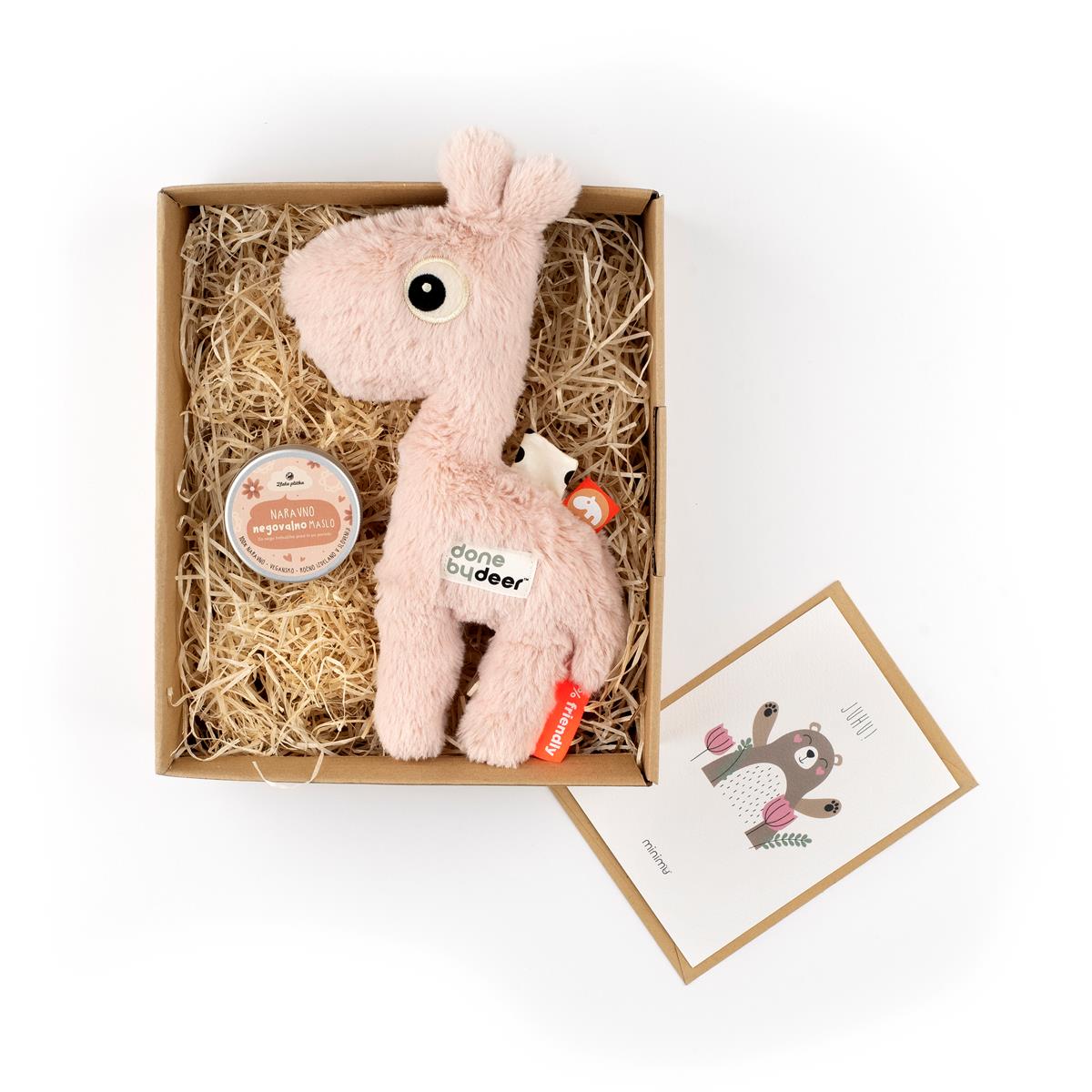 Softi Žirafka2 darilo ob rojstvu telegram v porodnisnico voščilo rojstvo porodnišnica