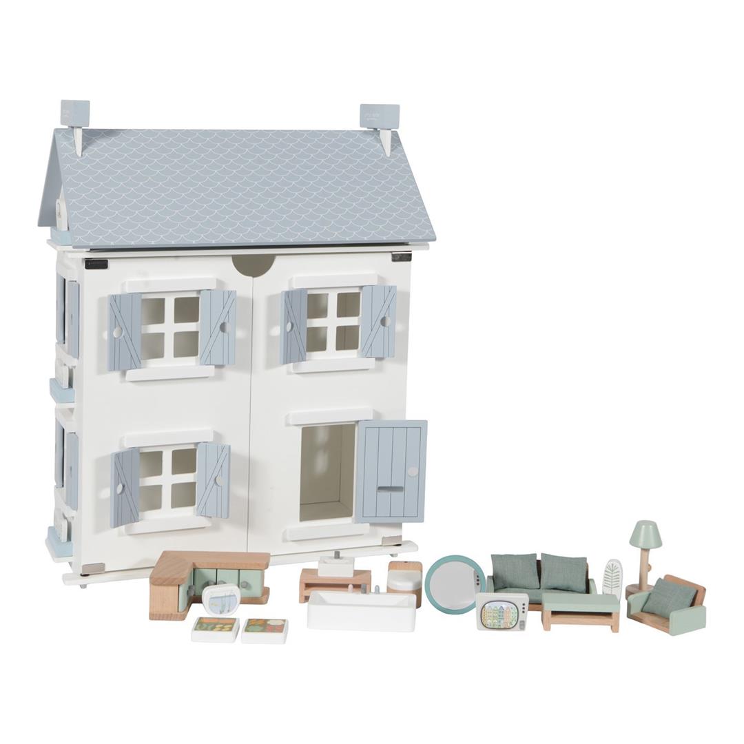 little dutch doll's house whiteblue hiška za punčke 1